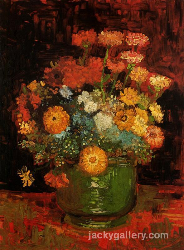 Vase with Zinnias, Van Gogh painting